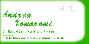 andrea komaromi business card